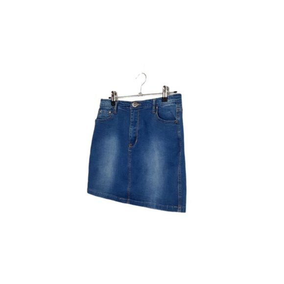 WAKEE Blue Skirt Denim Womens A-Line Short Mini Skirt - Size 10 - Picture 2 of 6
